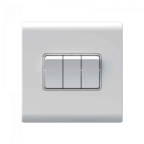 LONDON THREE BUTTONS TWO WAY SWITCH WHITE