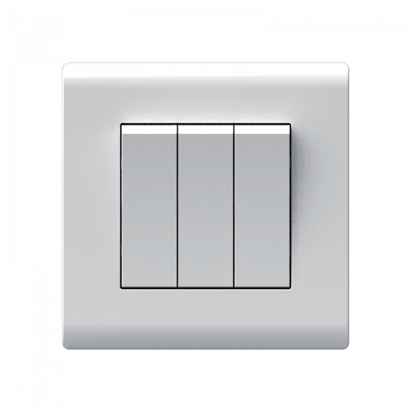 LONDON THREE BIG BUTTONS TWO WAY SWITCH WHITE