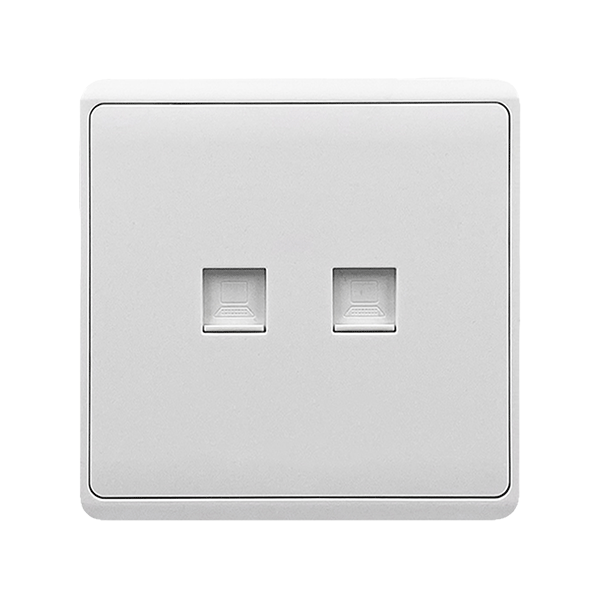 LONDON DOUBLE COMPUTER RJ45 SOCKET WHITE