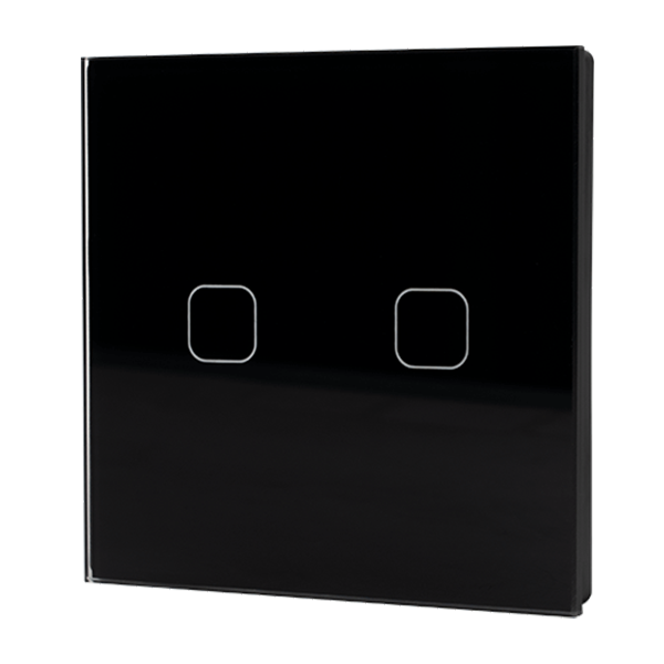 WI-FI SMART TOUCH EU 2 GANG 1 WAY SWITCH BLACK                                                                                                                                                                                                                 