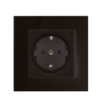 GERMAN TYPE SOCKET 16A GLASS FRAME BLACK