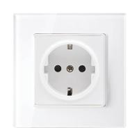 GERMAN TYPE SOCKET 16A GLASS FRAME WHITE