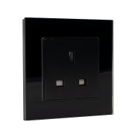 UK TYPE SOCKET 13A GLASS FRAME BLACK                                                                                                                                                                                                                           