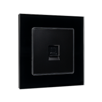 SINGLE LAN SOCKET GLASS FRAME BLACK                                                                                                                                                                                                                            