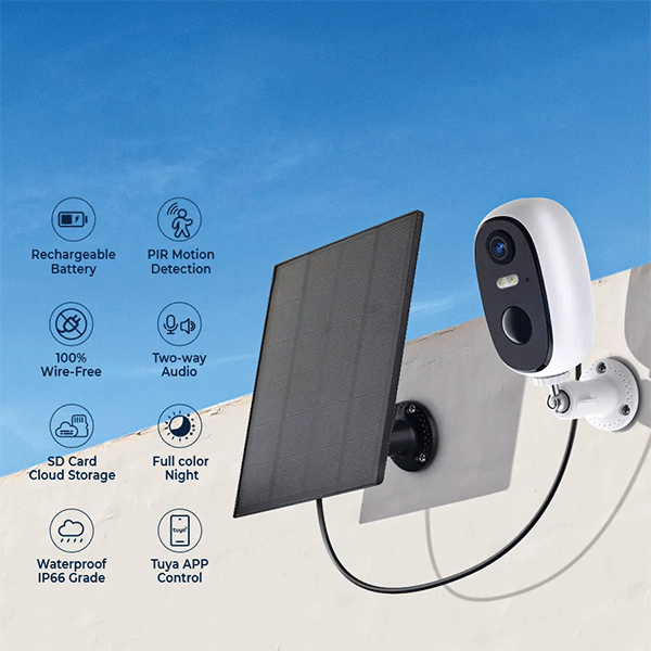 EL-Q047 TUYA SMART SOLAR CAMERA 1080P IP66                                                                                                                                                                                                                     