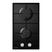 Gas on glass hob 30cm EL-30GB095                                                                                                                                                                                                                               