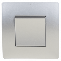 BASIC TG115 1 BUTTON CROSS WAY SWITCH SILVER GREY