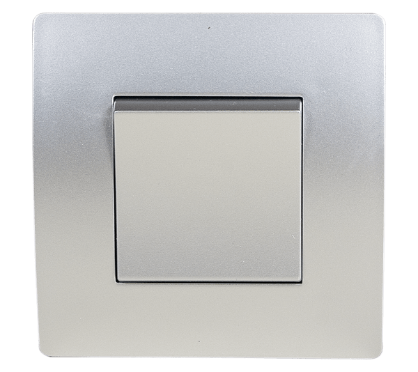 BASIC TG115 1 BUTTON CROSS WAY SWITCH SILVER GREY