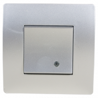 BASIC TG114 1 BUTTON 1 WAY SWITCH WITH LIGHT SILVER GREY