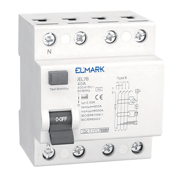 ELECTROMAGNETIC jordfelsbrytare RCCB JEL7B 10kA 4P TYP B 32A/30mA