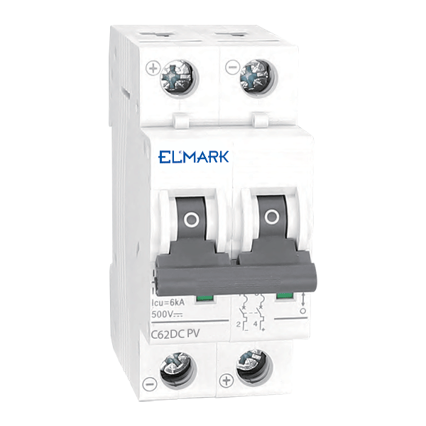 AUTOMATSÄKRINGAR MCB  DC62 6A 2P 6KA 500V CURVE C FOR PV SYSTEMS