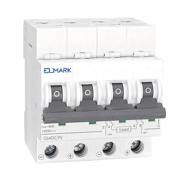 AUTOMATSÄKRINGARMCB DC64 6A 4P 6KA 1000V CURVE C FOR PV SYSTEMS