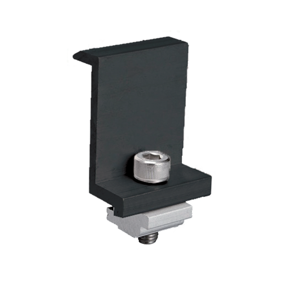 EL-EC END CLAMP FOR FRAMED PANEL 35MM BLACK