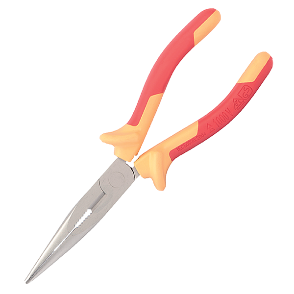 VDE CRV INSULATED LONG NOSE PLIERS 150MM 1000V