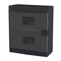 PLASTIC BOX FOR SURFACE MOUNTING 16 WAY (2X8), BLACK                                                                                                                                                                                                           