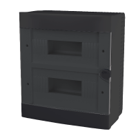 PLASTIC BOX FOR SURFACE MOUNTING 24 WAY (2X12), BLACK                                                                                                                                                                                                          