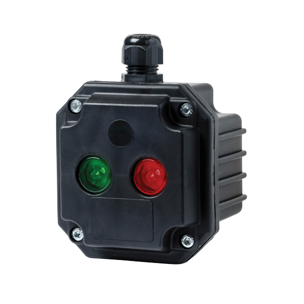 BOX WITH 1 GREEN LIGHT INDIC. WITH 1 ENTRY,IP65