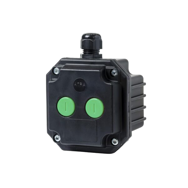 BOX PP- 2 START BUTTONS WHIT 1 ENTRY, IP65