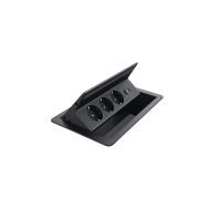 FLIP UP PUSH 3xSHUKO SOCKET+1xUSB A/C 20W, BLACK                                                                                                                                                                                                               