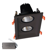 DOUBLE LED SPOT LIGHT 2X15W 230V 4000K BL+EMERGENCY KIT