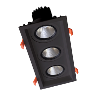 TRIPLE LED MOVABLE SPOT LIGHT 3X15W 230V 3000K BLACK