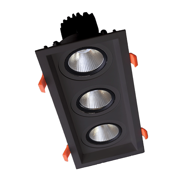 TRIPLE LED MOVABLE SPOT LIGHT 3X30W 230V 3000K BLACK