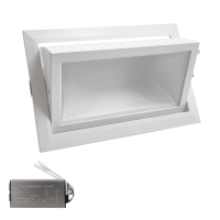 RECESSED DOWN LIGHT EL-6705 40W 3000K, WHITE+EMERGENCY KIT