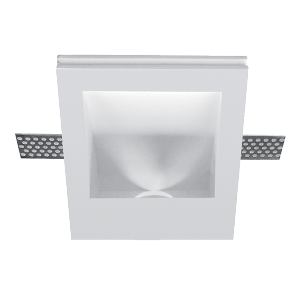 GYPSUM FASADBELYSNING KVADRATISK FÖRSÄNKT + LED CREE 1W 4000K