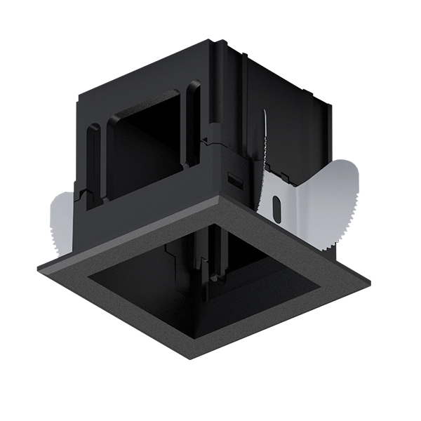 MODENA 1 MODULE RECESSED BOX WITH FRAME BLACK