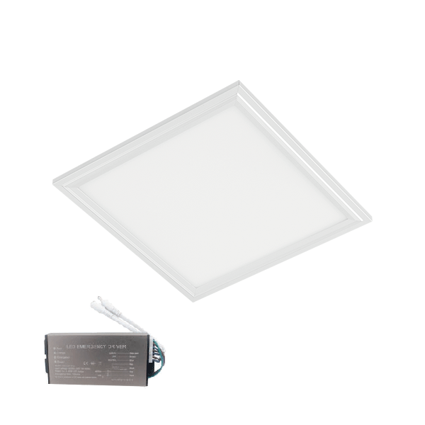 LED PANEL 30W 595X595X35 6400K RECESSED HIGH EFFICIENCY IP54+EMERGENCY KIT