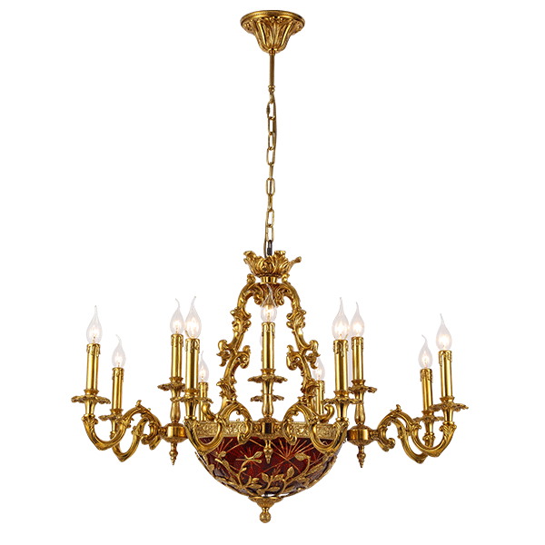 ALEXANDER CHANDELIER 12XE14 BRASS