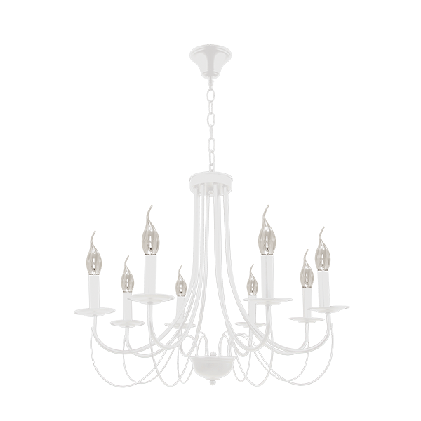 ANGELA CHANDELIER 8XE14 WHITE