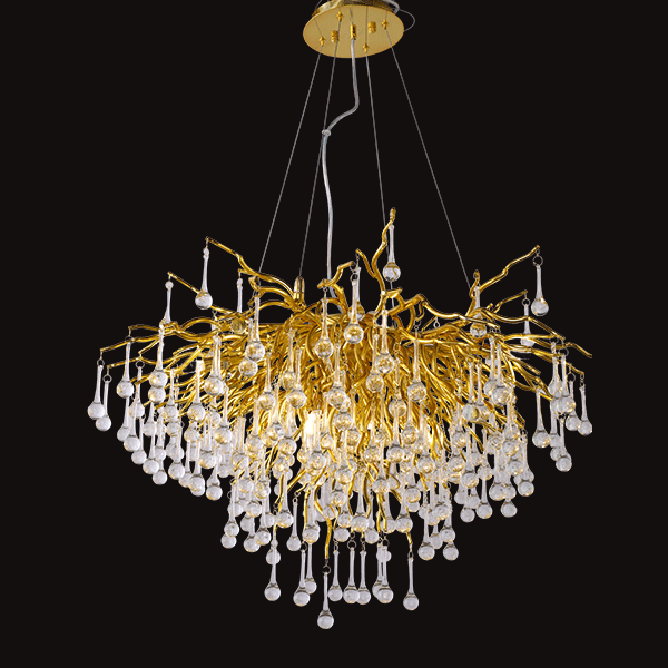 CARLOS CHANDELIER 10XG9 GOLD/CRYSTALS