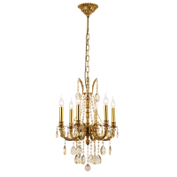 DARIAN CHANDELIER 6XE14 BRASS/CRYSTALS