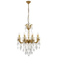 EDWARD CHANDELIER 8XE14 BRASS/JADE