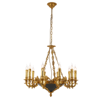 JULIAN CHANDELIER 10XE14 BRASS/CERAMIC