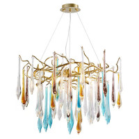 KAROL CHANDELIER 8XG9 GOLD/MULTICOLOUR CRYSTALS