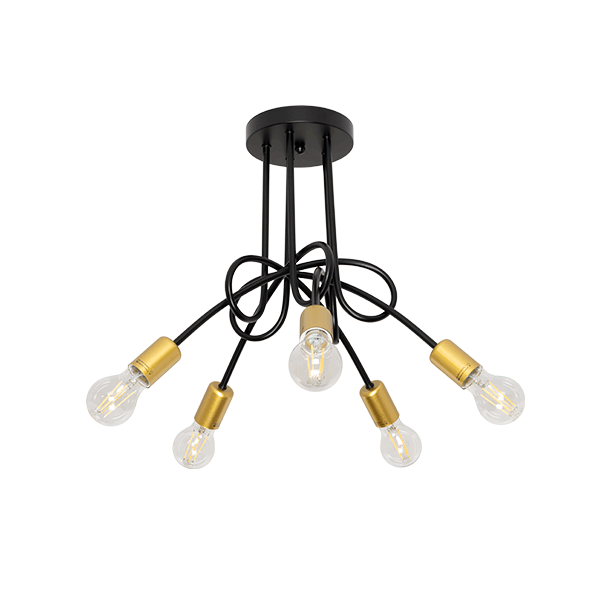 MYA CEILING LAMP 5XE27 BLACK/GOLD