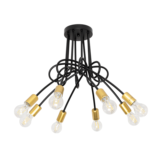 MYA CEILING LAMP 8XE27 BLACK/GOLD