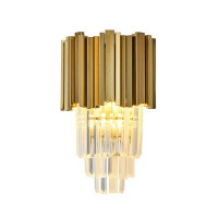 PERCY WALL LAMP 2XE14 GOLD/CRYSTALS