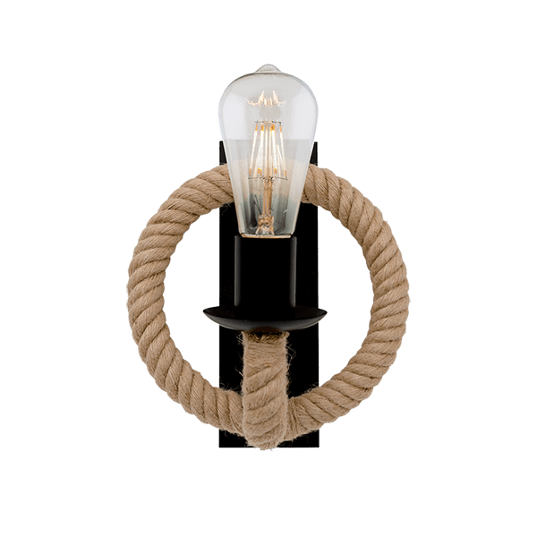 ROPE VÄGGLAMPA 1XE27 SVART