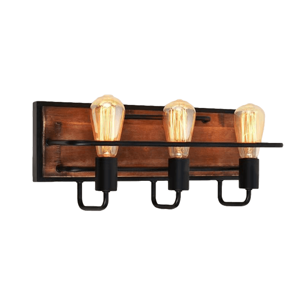 SILVIA VÄGGLAMPA 3XE27 SVART MATT/TRÄ