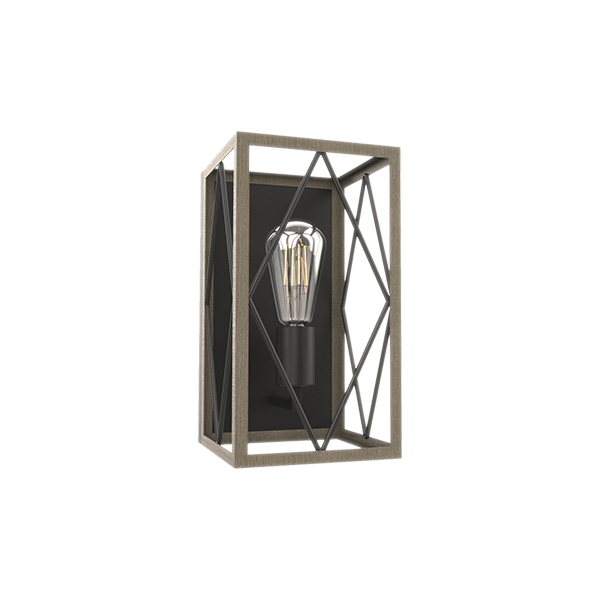 VICTOR VÄGGLAMPA 1XE27 SVART MATT/MAHOGANY