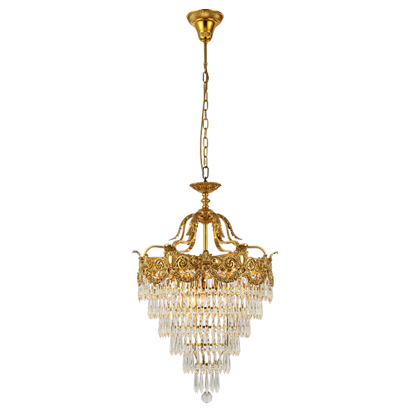 WINDSOR CHANDELIER 9XE14 BRASS/CRYSTALS