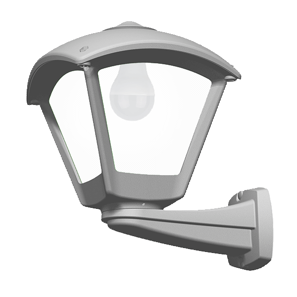 DARIO 250 GARDEN WALL LAMP 1XE27 IP55 GREY/CLEAR