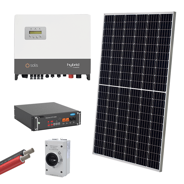 HYBRID SOLARSYSTEM 3P/10kW 560W PANELS MED  BATT.