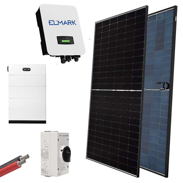 HYBR. SOLAR SYSTEM 3P/10kW 580W PANELS WITH BATT.                                                                                                                                                                                                              