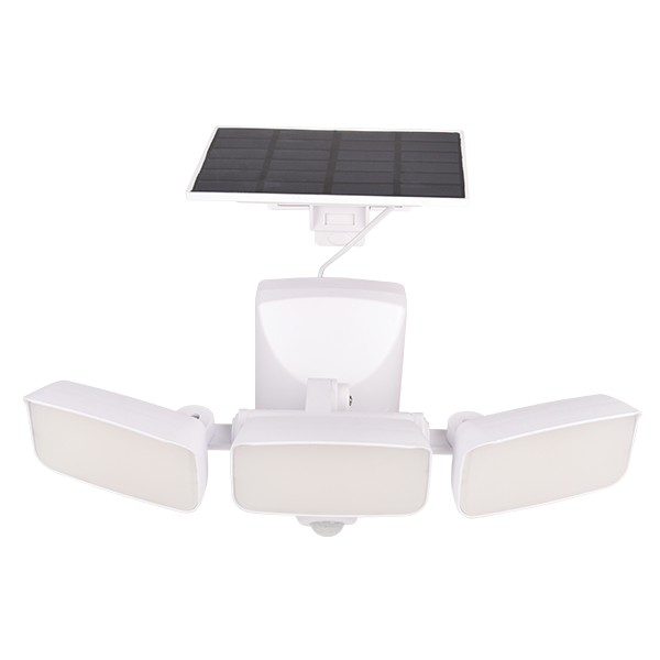 TRIPLE SOLAR FLOODLIGHT 15W IP54 WITH SENSOR, BLACK