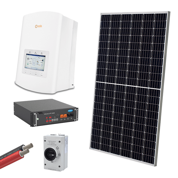 HYBRID SOLARSYSTEM 1P/5kW 465W PANELS MED  BATT.