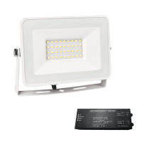 VEGA SLIM SMD LED FASADBELYSNING 30W 4000K VIT+NÖDSTOPP